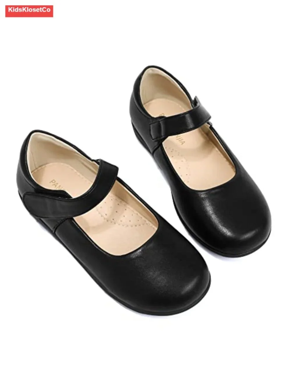 Girls Mary Jane School Uniform Flats Dress Shoes, Hook & Loop, Non-Slip, Arch